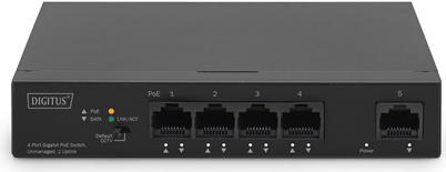 DIGITUS Switch 4 Porte Gigabit PoE Unmanaged 1 Uplink