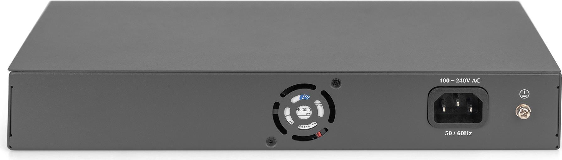 Switch 16+2 Porte 10/100/1000 Mbps + 2 Gigabit SFP PoE