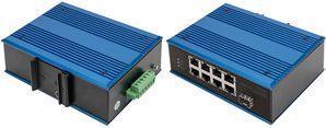 DIGITUS Switch PoE industriale da 8 porte 10/100Base-TX(PoE) a 100Base-FX