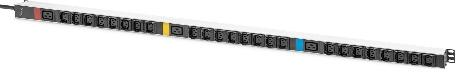 Multipresa trifase 16A, 24 x C13, 3 x C19, cavo 3 mt con spina IEC 60309 16 A