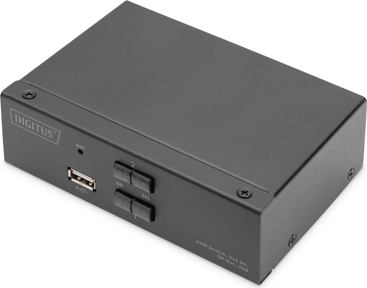 DIGITUS Switch KVM, 2x1 DP,...