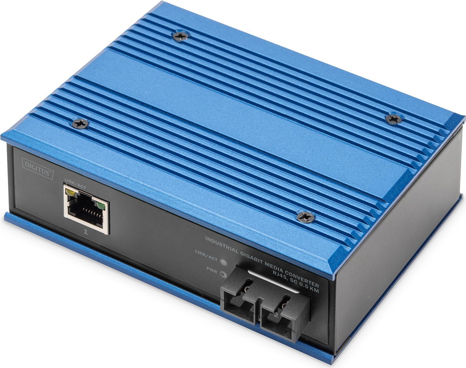 Convertitore multimediale DIGITUS Gigabit RJ45/MM SC/850nm/0,5 km