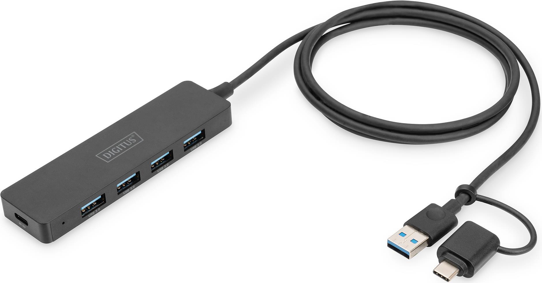 DIGITUS Hub USB 3.0, 4 porte, Slim Line