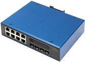 DIGITUS Industrial 8 + 4 10G Uplink Port L3 managed Gigabit Ethernet PoE Switch