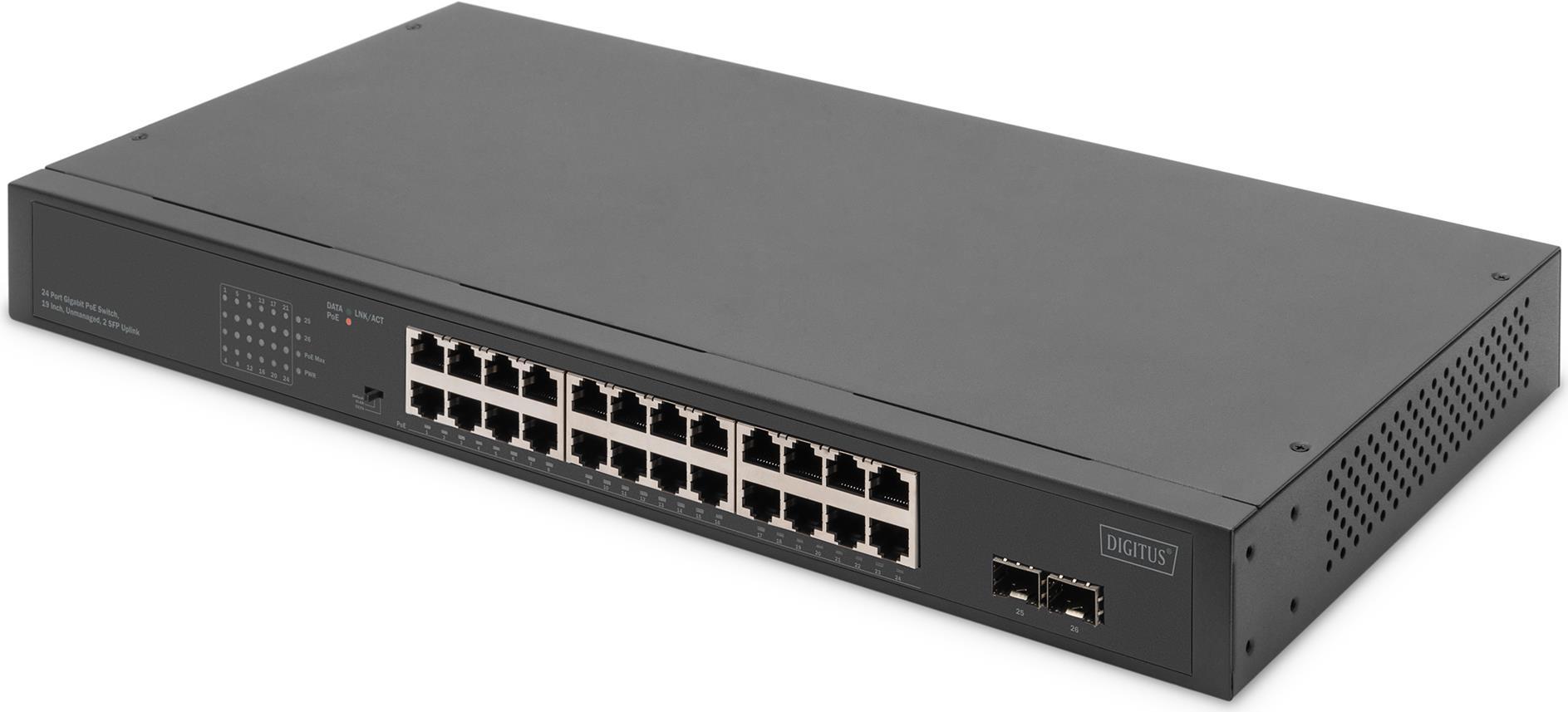 24 PORT GBE SWITCH 19ZOLL - 2-PORT GIGABIT SFP UNMANAGED