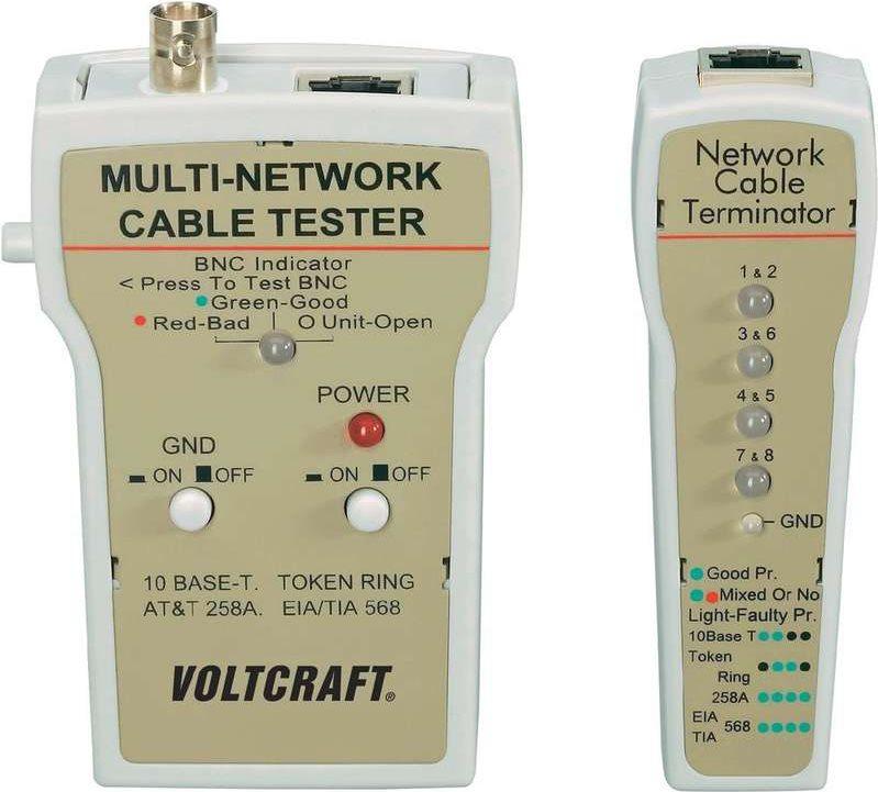 Voltcraft CT-1 Tester per cavi di rete BNC RJ-45 10Base-T (UTP/STP) AT & T 258A TIA 586A/B Toke (CT-1)