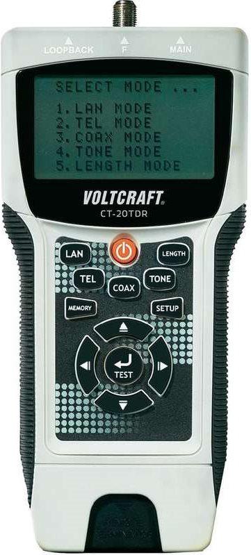Voltcraft CT-20TDDR Tester per cavi, tester per cavi adatto per cavi schermati/non verniciati, CAT3, CA (CT-20TDR)