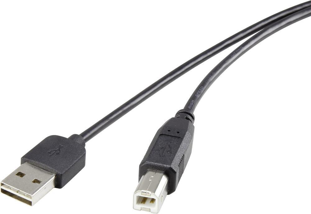 RenkForce Duplex - Cavo USB - USB (M) Reversibile al tipo B (M) - USB 2.0 - 5 V - 0,5 A - 1,8 m - Nero