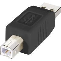 Adattatore RenkForce USB 2.0 [1x USB 2.0 Plugs A -1x USB 2.0 Plugs B] Plug -placcati in oro nero -in Contatti RenkForce