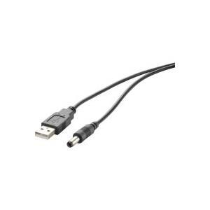 RenkForce - Cavo di alimentazione - USB (M) a connettore CC 5,5 x 2,1 mm (m) - 5 V - 0,5 A - 1 m - Aboase - Black