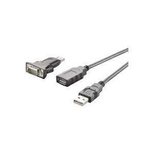 RenkForce - cavo USB / USB seriale (M) a DB -9 (M) - 5 V - 0,5 A - 1 M - VITE MOLTO - Black