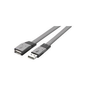 RenkForce altamente flessibile - Cavo di estensione USB - USB (M) a USB (W) - USB 2.0 - 5 V - 0,5 A - 3 m - Flat - Nero - Nero
