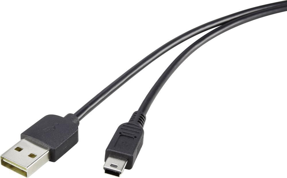 RenkForce Duplex - Cavo USB - USB (M) reversibile a mini -USB, tipo B (M) - USB 2.0 - 5 V - 0,5 A - 1,8 m - Black