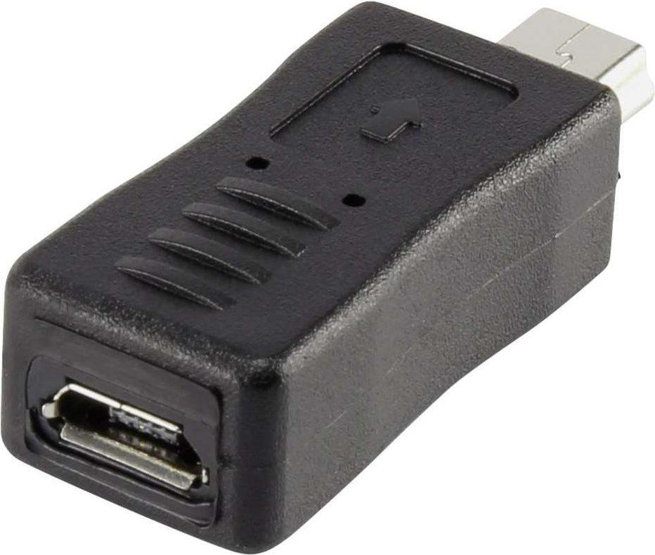Adattatore RenkForce USB 2.0 [1x USB 2.0 Plug Mini-B-1X USB 2.0 Socket Micro-B] Contatti plug-in nera Renkforce RenkForce