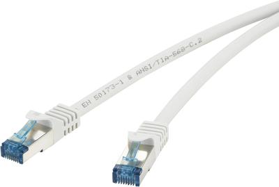 Renkforce RJ45 Network Connection Cavo Cat 6A S/FTP 5 M Grigio con protezione del naso a riposo, RenkForce efficiente di fiamma