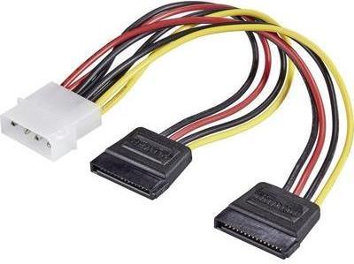 Renkforce - Splitter di rete - alimentatore interno spina di alimentazione da 4 pin (M) a SATA (W) - 16 cm - rotondo - nero gia