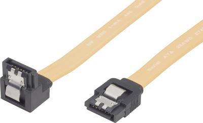 Renkforce - Cavo SATA - Serial ATA 150/300 - SATA (W) angolato su SATA (W) - 50 cm - a scatto piatto - giallo