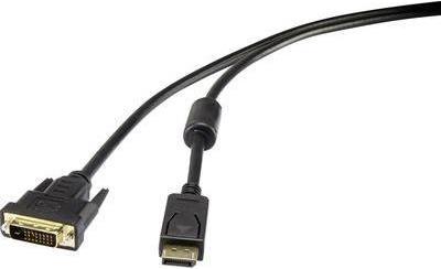 Renkforce - Cavo adattatore - Dual Link - DisplayPort (S) a DVI-D (S) - DisplayPort 12 - 18 m - Nero