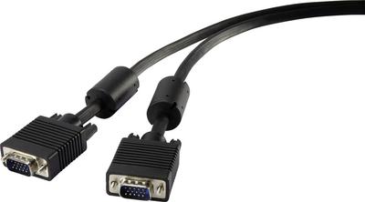 Renkforce - Cavo VGA - da HD-15 (VGA) (S) a HD-15 (VGA) (S) - 1 m - sagomato rotondo - nero