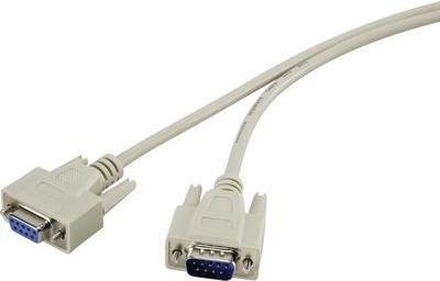 Renkforce - Cavo di prolunga seriale - Da DB-9 (S) a DB-9 (R) - 3 m - sagomato viti ad alette - beige