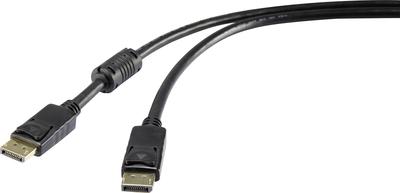 Renkforce - Cavo DisplayPort - Da DisplayPort (S) a DisplayPort (S) - DisplayPort 1.2 - 50 cm - sagomato - nero