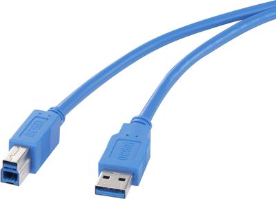 Renkforce - Cavo USB - Da USB Tipo A (M) a USB Tipo B (M) - USB 3.0 - 18 m - Blu