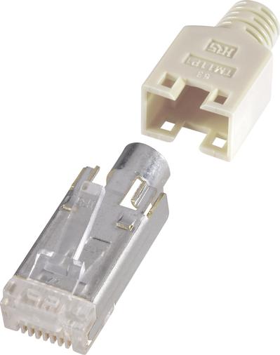 Connettore Renkforce RJ45, connettore cat5e schermato, polo dritto: 8p8c H9540.1-10 Beige H9540.1-10 10 St. (H9540.1-10)