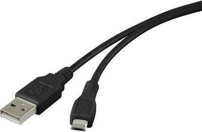 Cavo RenkForce USB 2.0 [1x USB 2.0 Plugs A-1x USB 2.0 Plug Micro-B] 1 M Contatti plug-in placcati in oro nero, certificato UL (