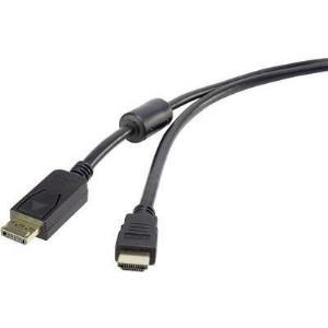 RenkForce - Cavo adattatore - DisplayPort maschio a HDMI maschio - 1,8 m - Isolamento doppio - Black - Sella