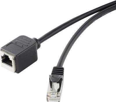 Renkforce RJ45 Network Extension Cavo Cat 5E F/UTP 0,50 M nero con protezione del naso a riposo, plug dorato -in contatti Renkf