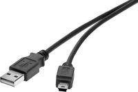 Cavo RenkForce USB 2.0 [1x USB 2.0 Plug A-1x USB 2.0 Mini-B] 0,3 M Contatti plug-in Black UL certificati, placcati in oro (RF-4