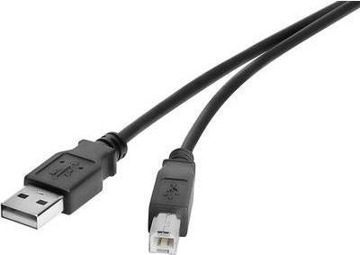 Cavo di connessione RenkForce USB 2.0 [1x USB 2.0 Plugs A -1x USB 2.0 Plugs B] 1 M Plug -placcata in oro nero -in Contatti Renk