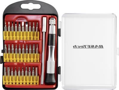 Basetech 1551464 BIT SET Phillips a croce in 32 parti fessura slot incrociati Pozidriv Sisting interno (TX) segno interno