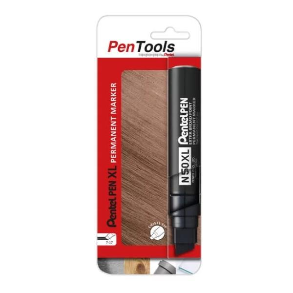 Pentel PenTools Pennarello indelebile industriale Pentel Pen N50XL - Punta a scalpello resistente e durevole - Corsa 11-17 mm -