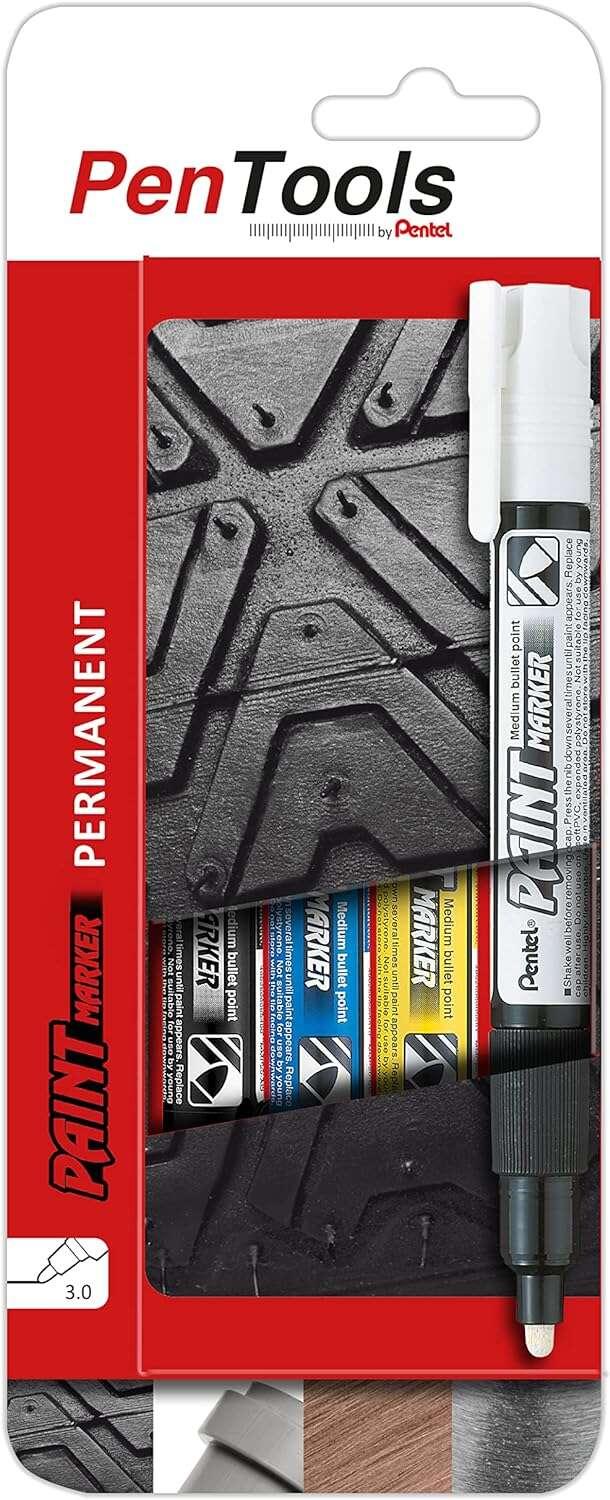 Pentel PenTools Confezione da 4 pennarelli a vernice permanente - Punta conica da 46 mm - Corsa da 3 mm - Impermeabile resisten