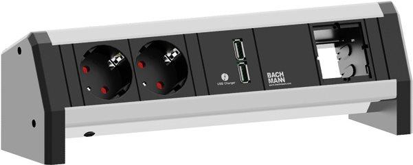 Scrivania 2xSchuko, 1xcaricatore USB e