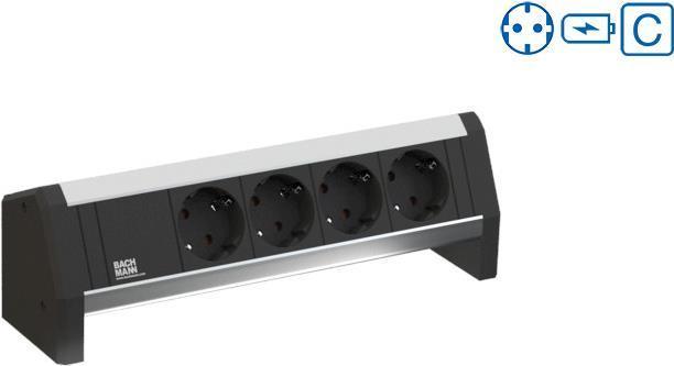 Bachmann DESK 1 - Multipresa - AC 250 V - Ingresso ingresso GST18i3 - Porte di uscita 2 (2 x USB 2 x CEE 7/3) - Cavo da 1 m - N
