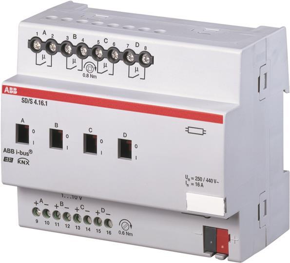 ABB SD/S4.16.1 - Attuatore di commutazione/Dimmm - 4 canali - Silver - EN 50 090-2-2 - DC - 21 - 30 V (2CDG110080R0011)