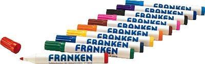 Franconia Weisswandtel-Marker Rundsp. Creato. ca. Inchiostro di pigmento da 2-6 mm secco. Colore. Black Blue Blue Gruen 10STuec