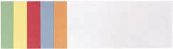 Scheda moderazione FRANKEN rettangolare 205 x 95 mm ordinata nei colori bianco azzurro rosso giallo arancione e verde (UMZ 1020