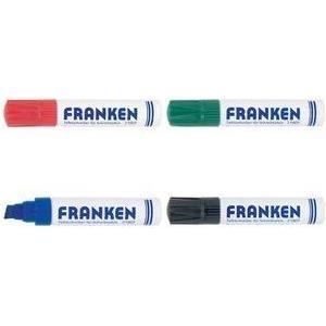 FRANKEN JumboMarker larghezza del tratto 4-12 mm punta a scalpello blu pennarello per lavagna ricaricabile asciutto - 1 pezzo (