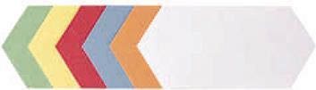 Scheda moderazione FRANKEN rombo 205 x 95 mm ordinata nei colori bianco azzurro rosso giallo arancione e verde (UMZ 920 99)