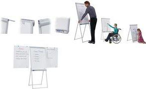 Franconia Flipchart Standard Deluxe 670 x 950 mm pannello grigio chiaro magnetico treppiede a quattro zampe compressore in fibr