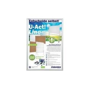 Cornice per poster di sicurezza FRANKEN ignifuga cornice a scatto in alluminio anodizzato argento DIN A4 incluso antiriflesso -