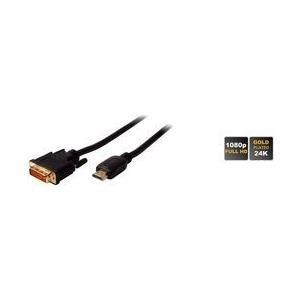 SHIVERPEAKS BASIC -S - Cavo video - HDMI / DVI - HDMI (S) a DVI -D (S) - 1,0m - schermato - Vietti di pollice a forma di nero (