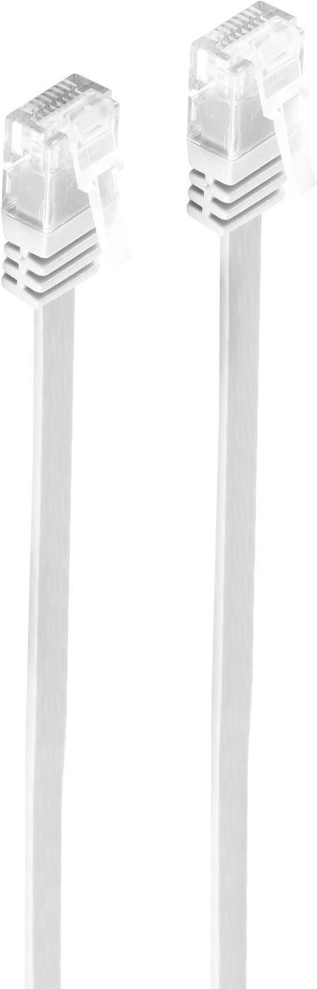 SHIVERPEAKS BASIC-S U/UTP Flat Patch Cable Cat.6 50 m Bianco 2 tappi RJ 45 cappotto realizzato in PVC contatti dorati (SP715-SL