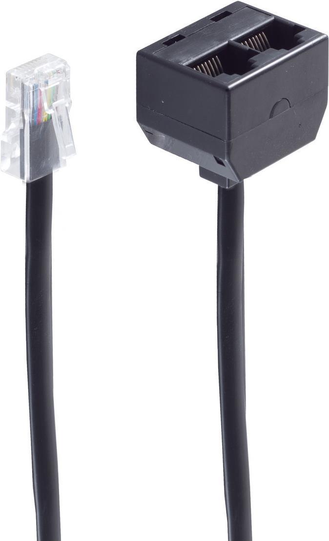 SHIVERPEAKS BASIC-S ISDN Y-Adapter, nero, 0,1 m 1 x rj45 8 (8) plug-2 x rj45 8 (8) accoppiamento, senza re (BS712318-)