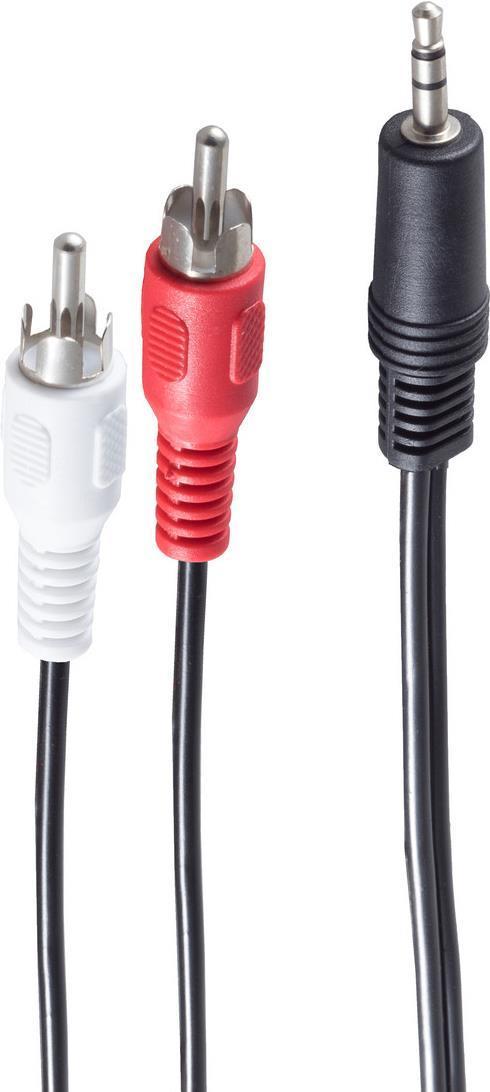 Cavo audio RCA 2 pieghe (St) - jack 3,5 mm 1,5 m *shiverpeaks* BASIC-S