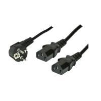 Cavo alimentazione 230V contatto protettivo CEE7(St) / dispositivi freddi C13(Bu)x2 - 1,8 m - Cavo a Y *shiverpeaks* BASIC-S
