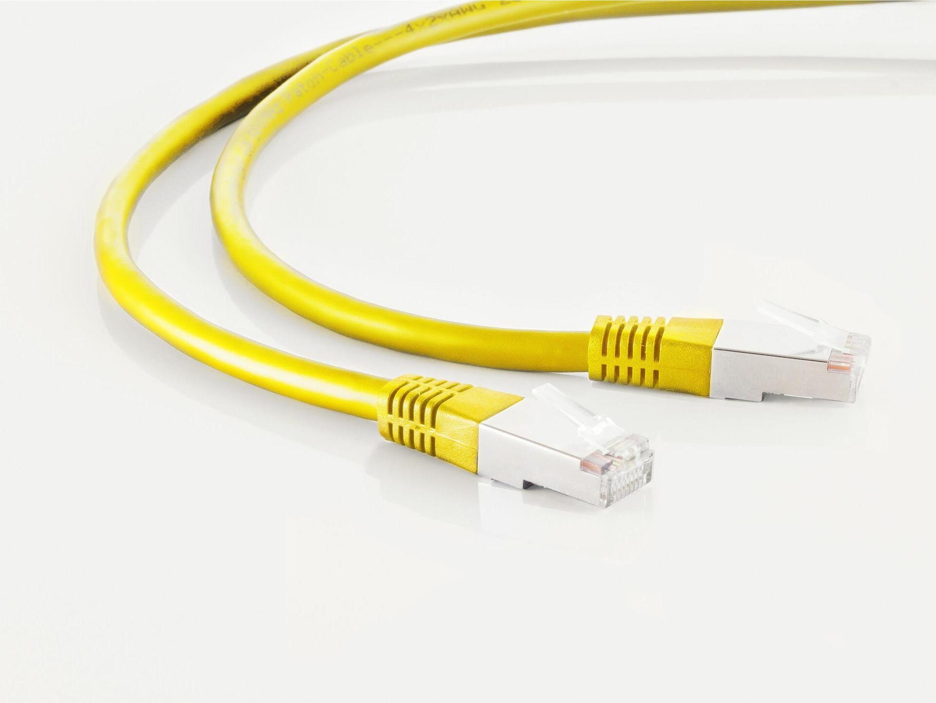 Cavo patch per cavo di rete con connettività massima S/CONN cat 6 S/FTP PIMF senza alogeni giallo 150 m (75725-HY)